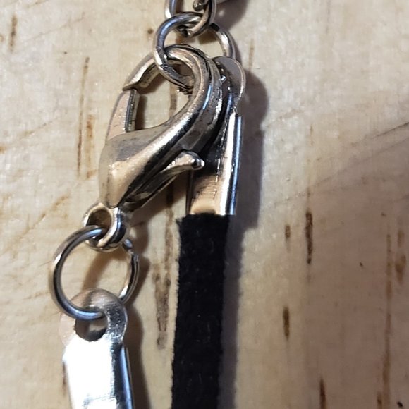 Murano Glass Necklace and Earring Set, Black, Red and Gold - Picture 7 of 11